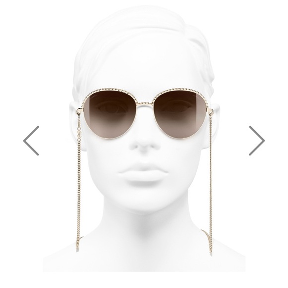 Chanel chain necklace sunglasses Square brand new with pouch 4244 - Picture 5 of 7